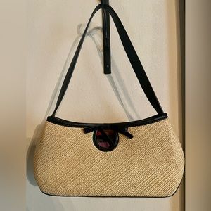 Cole Haan Straw Leather Shoulder Bag